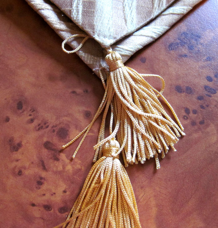 Tischläufer Streifen kupferfarben-Gold, ca. 38 x 100 cm mit Quaste