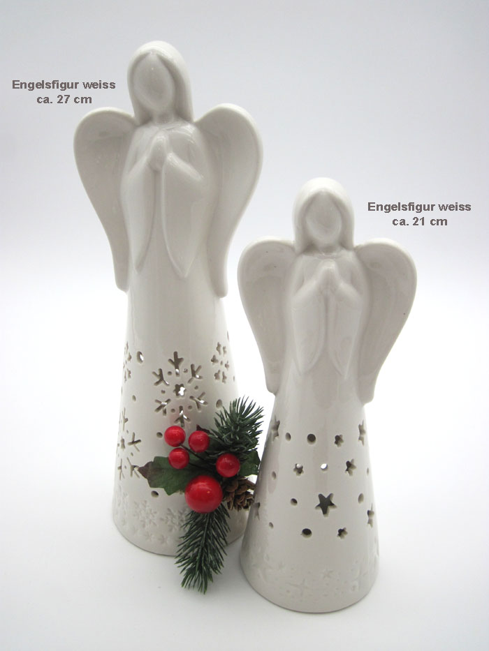 Engel Porzellan - LED Weiß, 21 cm sortiert (1 Stück)