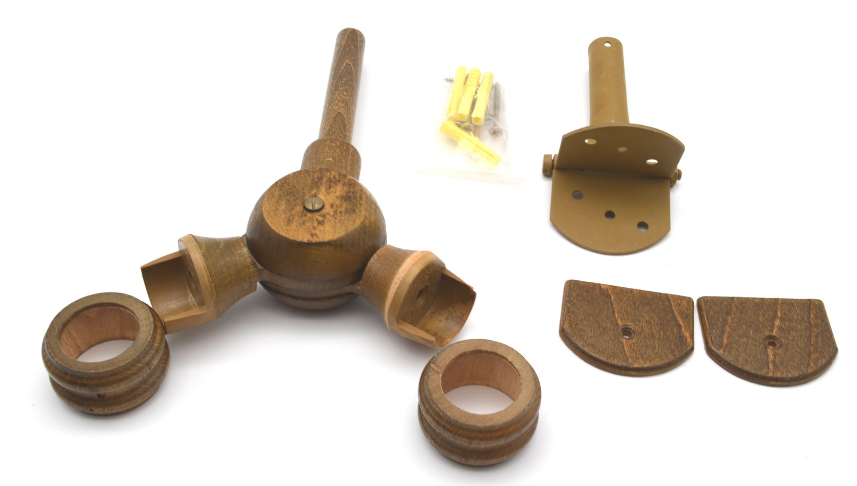 Erker-Träger Eiche rustikalfarbig für Stil 28 mm Holz