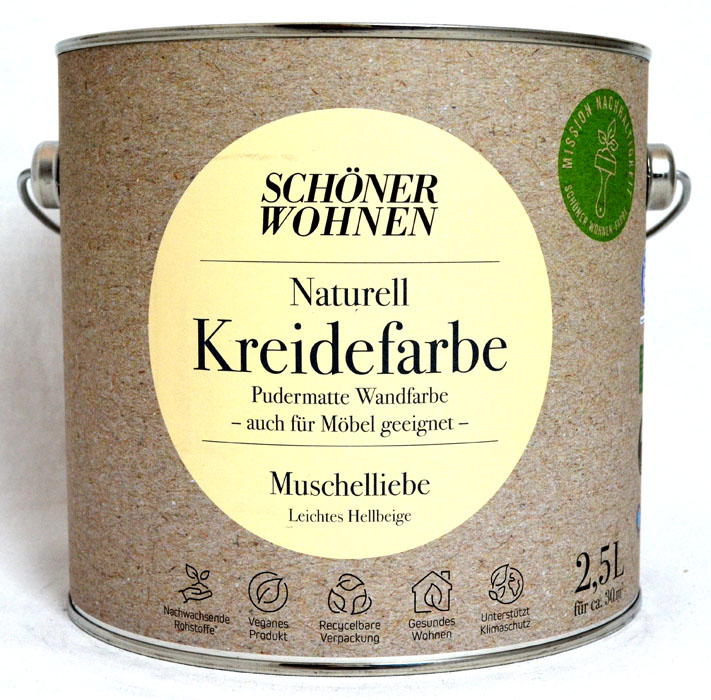 Naturell Kreidefarbe Muschelliebe 2,5 l