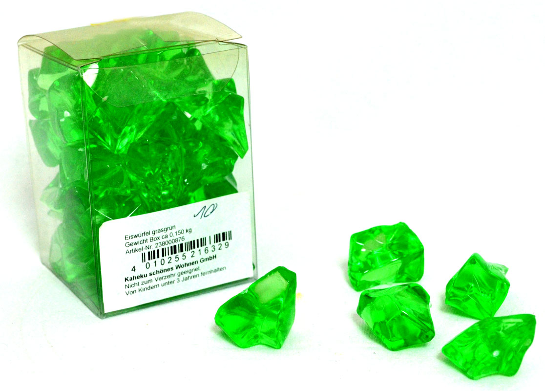 Acryl-Steine Deko Eiswürfel grasgrün