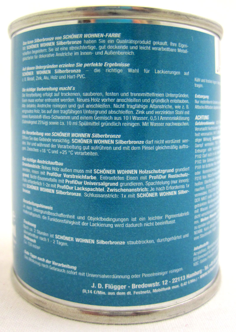 Silberbronze für außen und innen - Siliconharzlack 125 ml