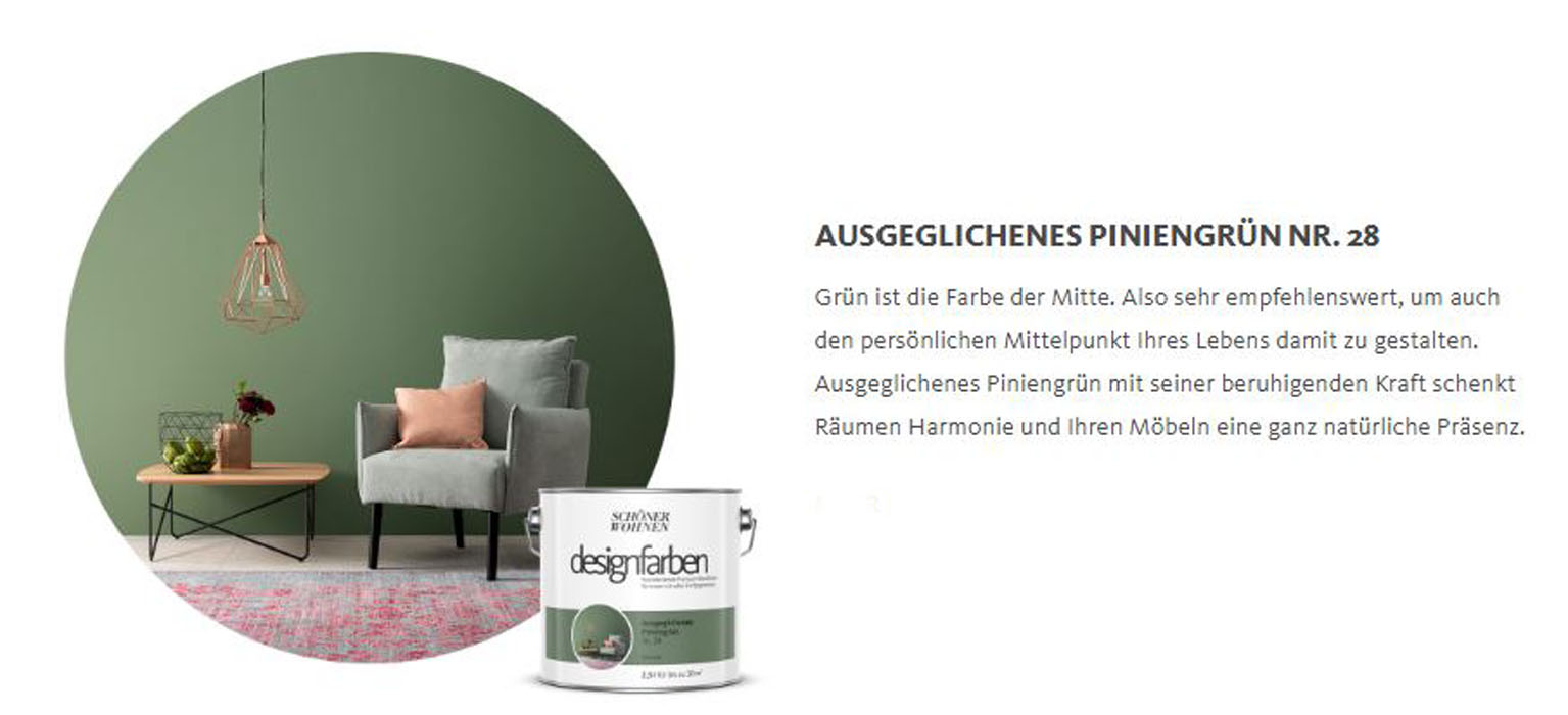 Designfarbe Ausgeglichenes Piniengrün Nr. 28 2,5 l