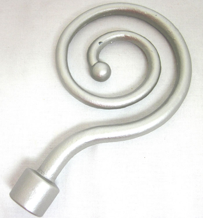 1 Endstück Spiralo für Gardinenstangen Ø16 mm Silber II. Wahl