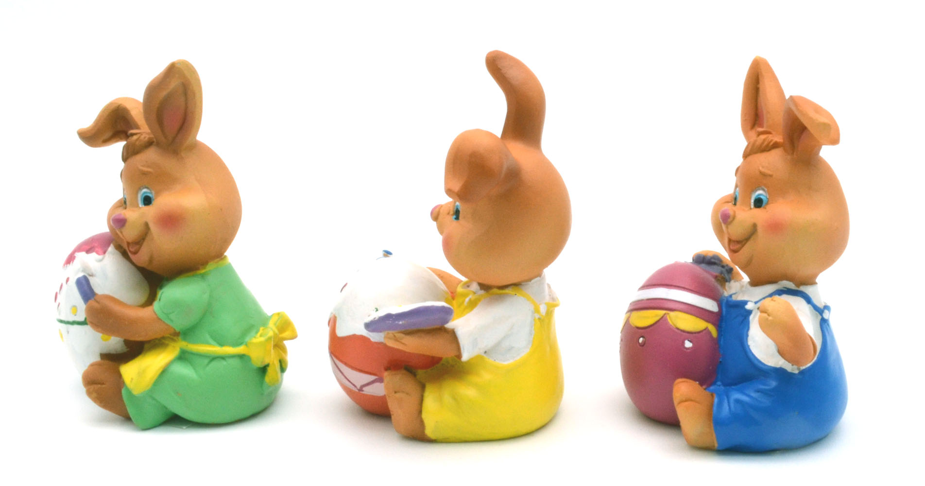 1 Hase Polyresin "Happy" Eiermaler sitzend 6,5x6x9 cm
