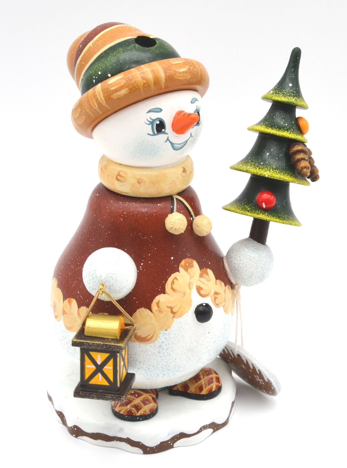 Hubrig Räucherwichtel „Schneeweihnacht“ 14 cm – handbemalte Holzkunst 