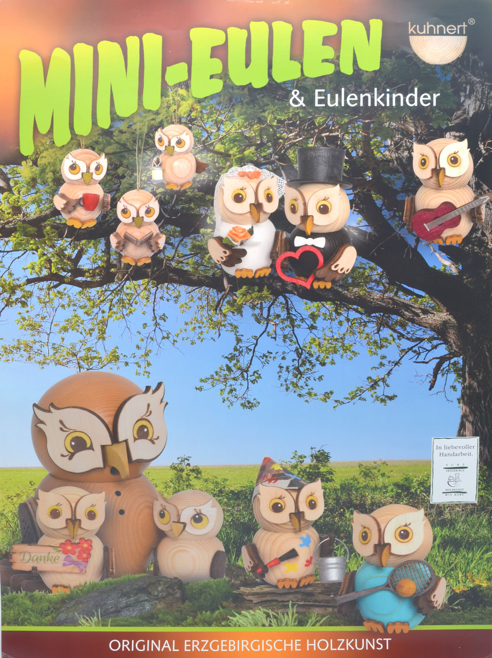 Kuhnert - Eulenkind mit Schwibbogen zum Stellen - Holzfigur ca. 4 cm Kuhnert - Eulenkind mit Schwibbogen zum Stellen - Holzfigur ca. 4 cm