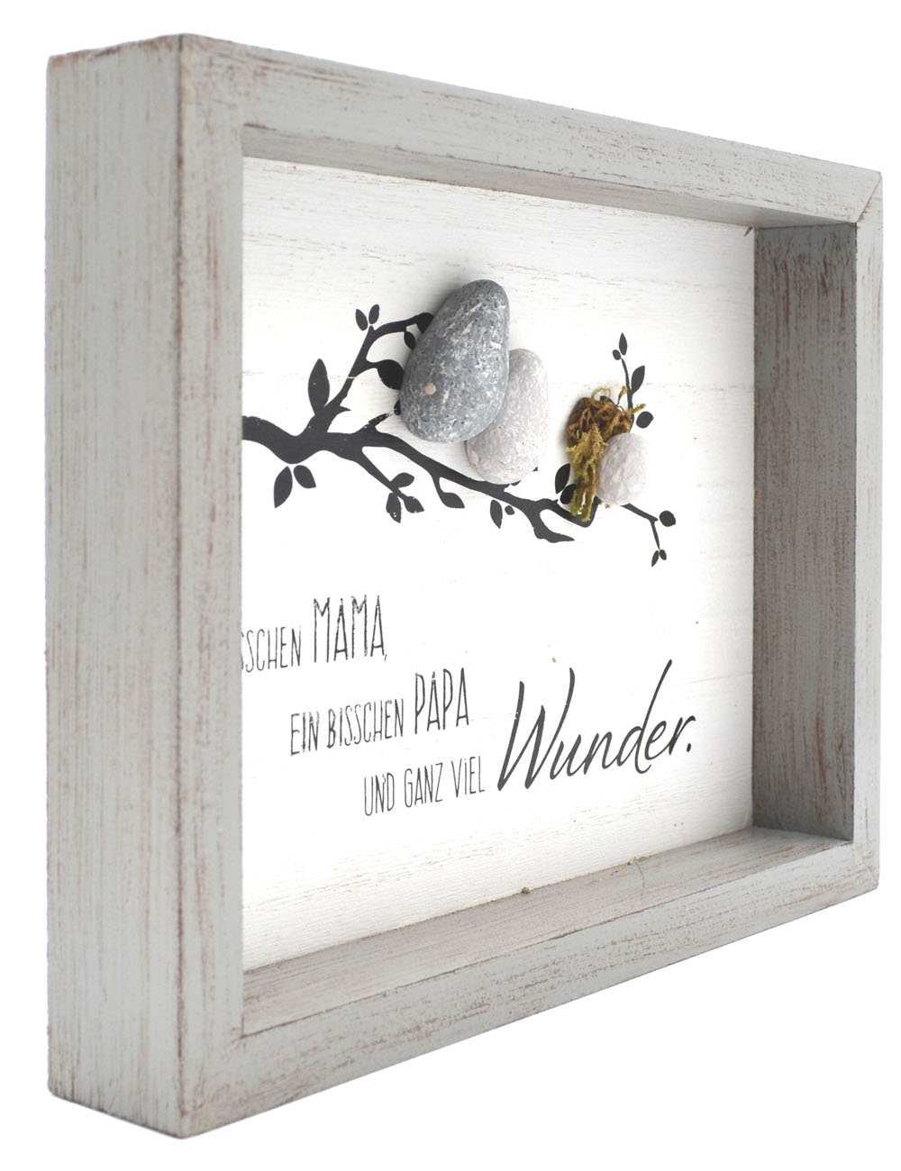 Steinbild rechteckig "Wunder"  Spruch MDF grau 25 x 19,5 x 3,5 cm Steinbild rechteckig "Wunder"  Spruch MDF grau 25 x 19,5 x 3,5 cm