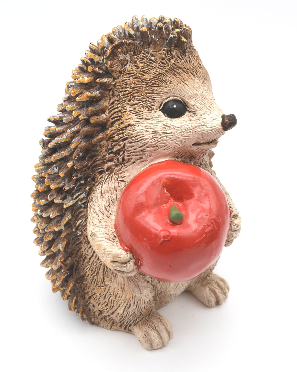 Handbemalter Deko-Igel 13 cm – V1 mit Apfel 