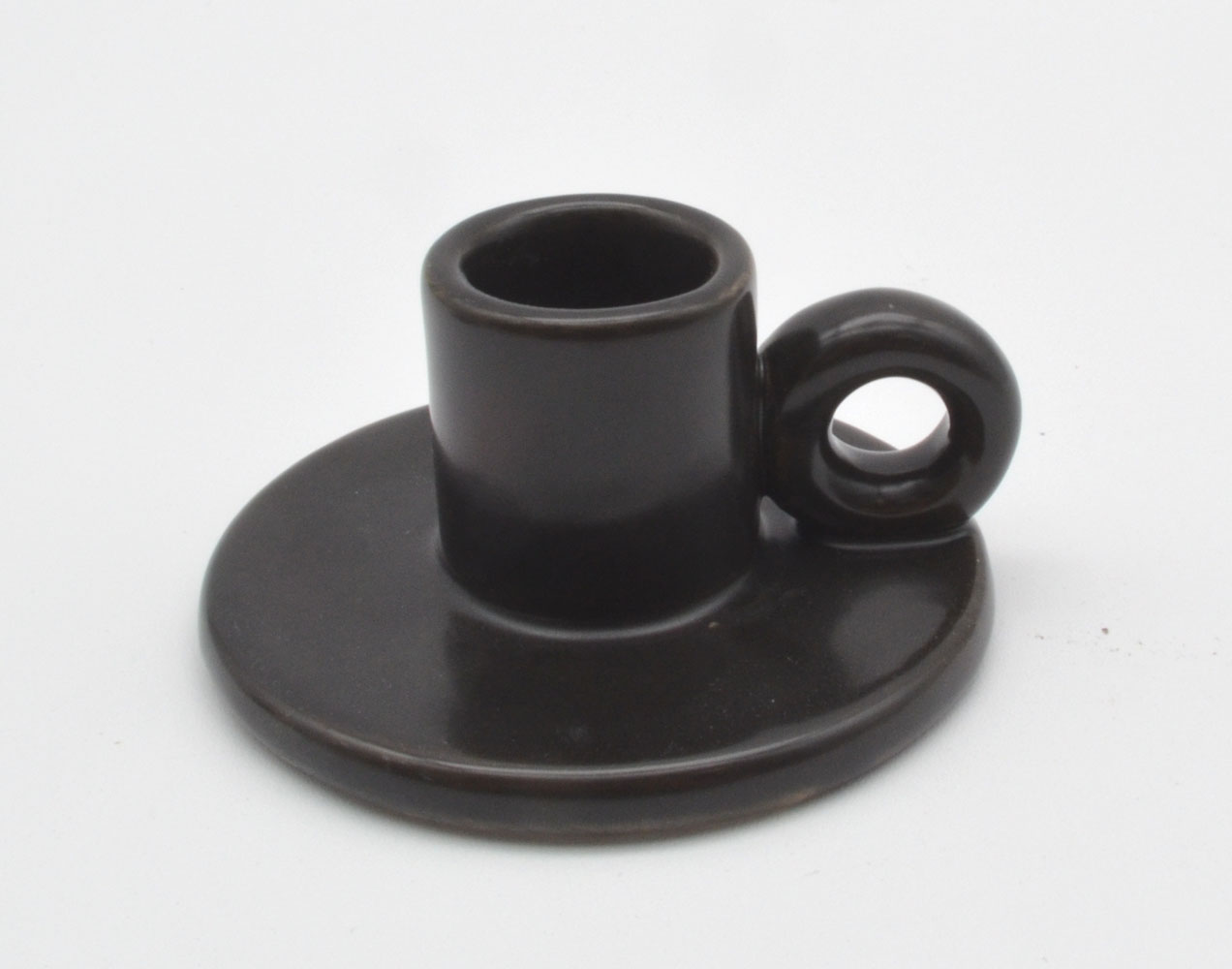 Keramik Stabkerzenhalter schwarz ca. 7x7x4cm (T/B/H) 