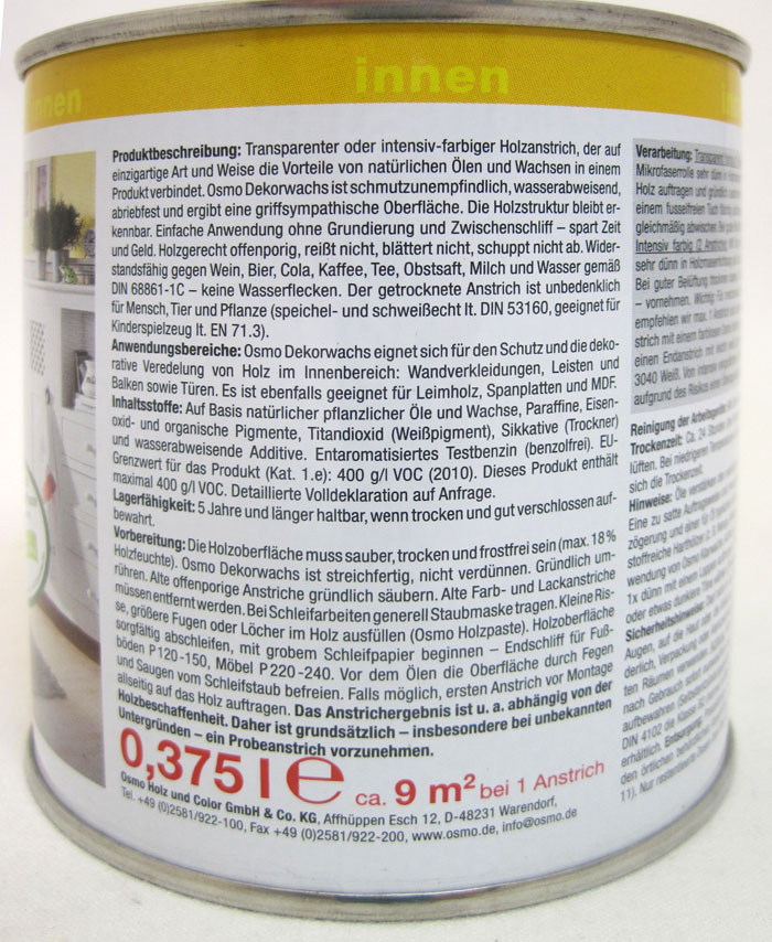 Osmo Dekorwachs 3137 kirschbaum 375ml transparent