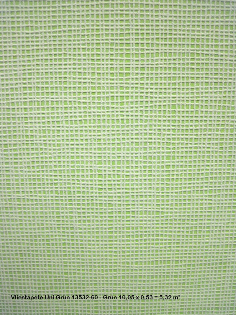 Vliestapete Uni Grün 13532-60 - Grün 10,05 x 0,53 = 5,32 m²