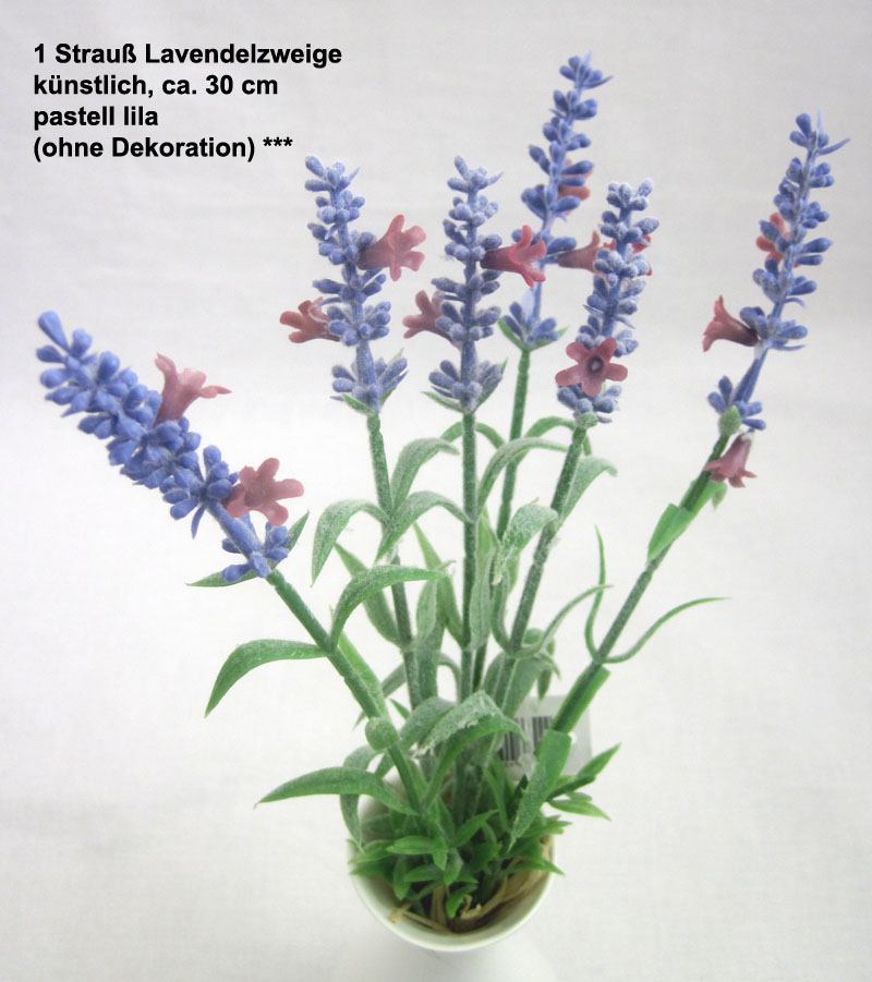 1 Strauß Lavendelzweige, künstlich, pastell lila ca. 30 cm