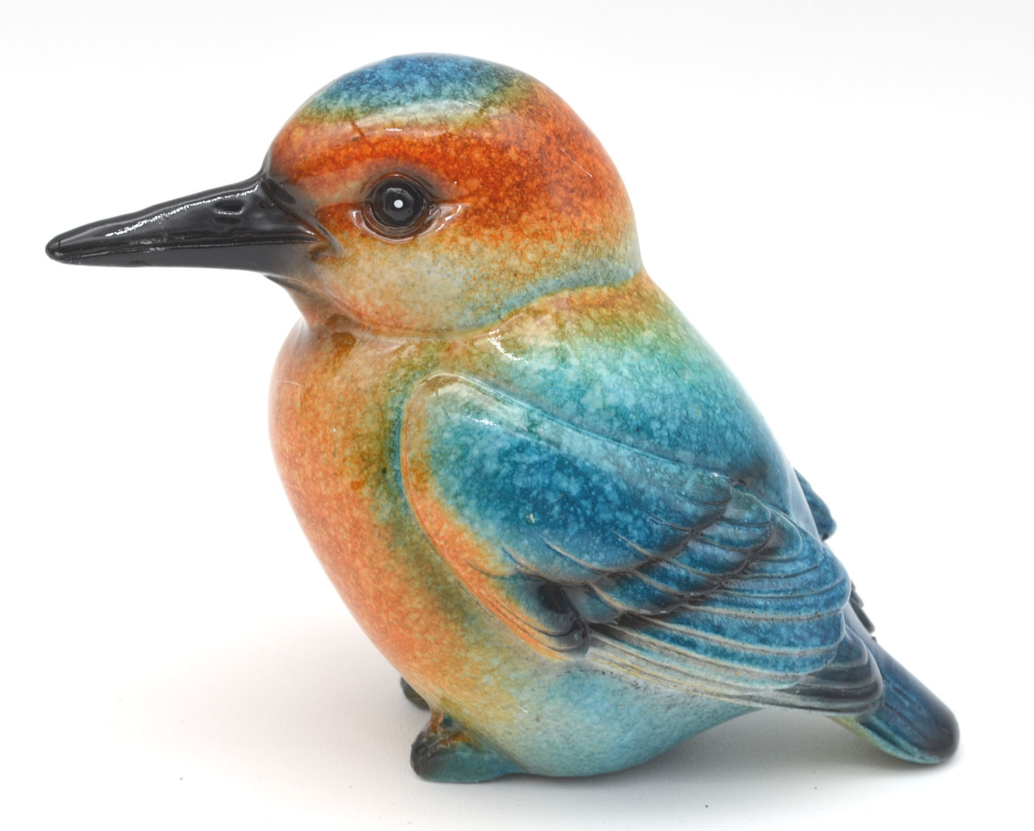 Eisvogel 10 cm aus Kunststein Handbemalt – Variante V1 