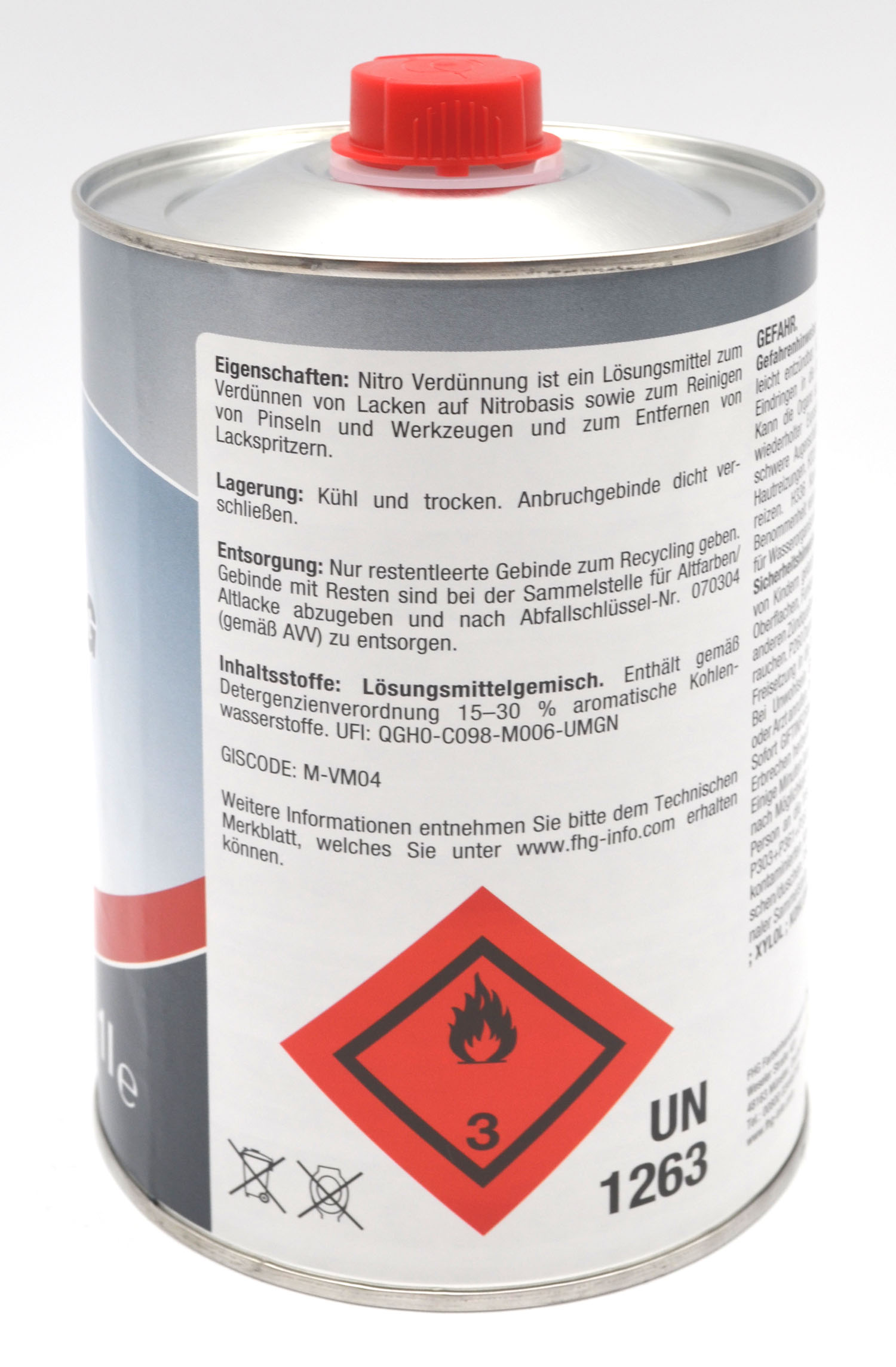 Nitro-Verdünnung 1 l – Reiniger und Verdünner für Nitrolacke 