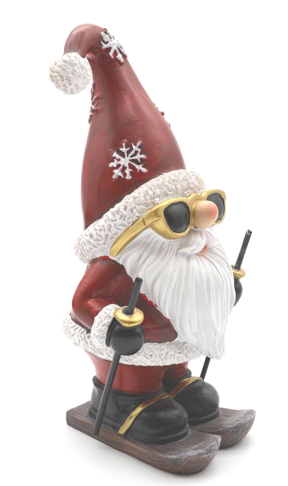 Weihnachtsmann mit Ski und Sonnenbrille 19x9x9 cm (HxBxT)