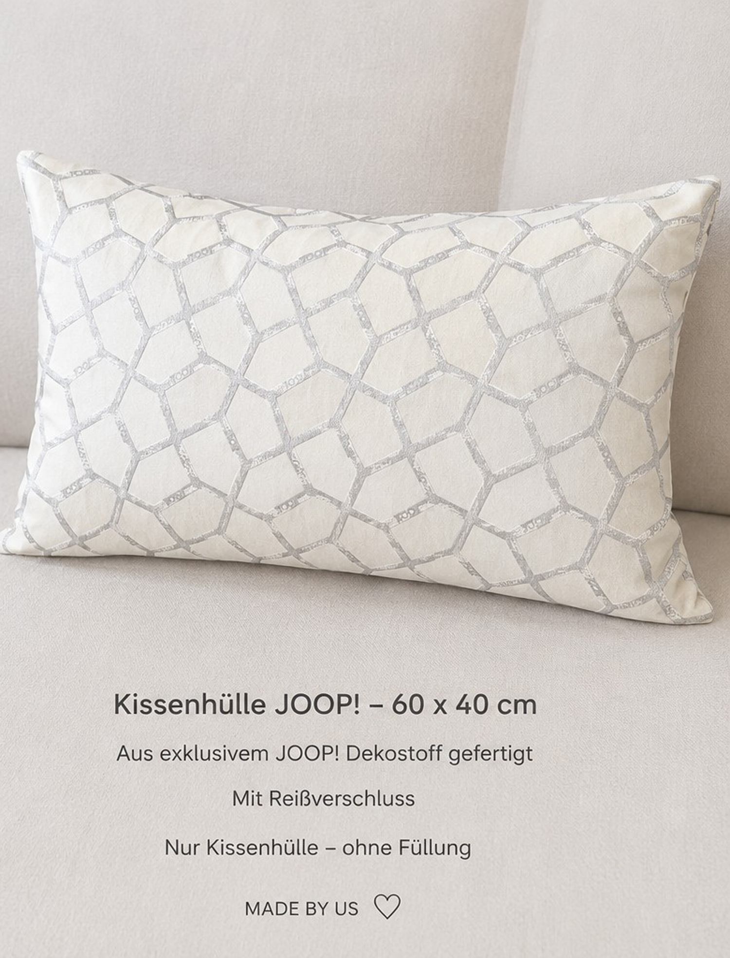 Kissenhülle 60x40 cm mit Reißverschluss | Handgefertigt