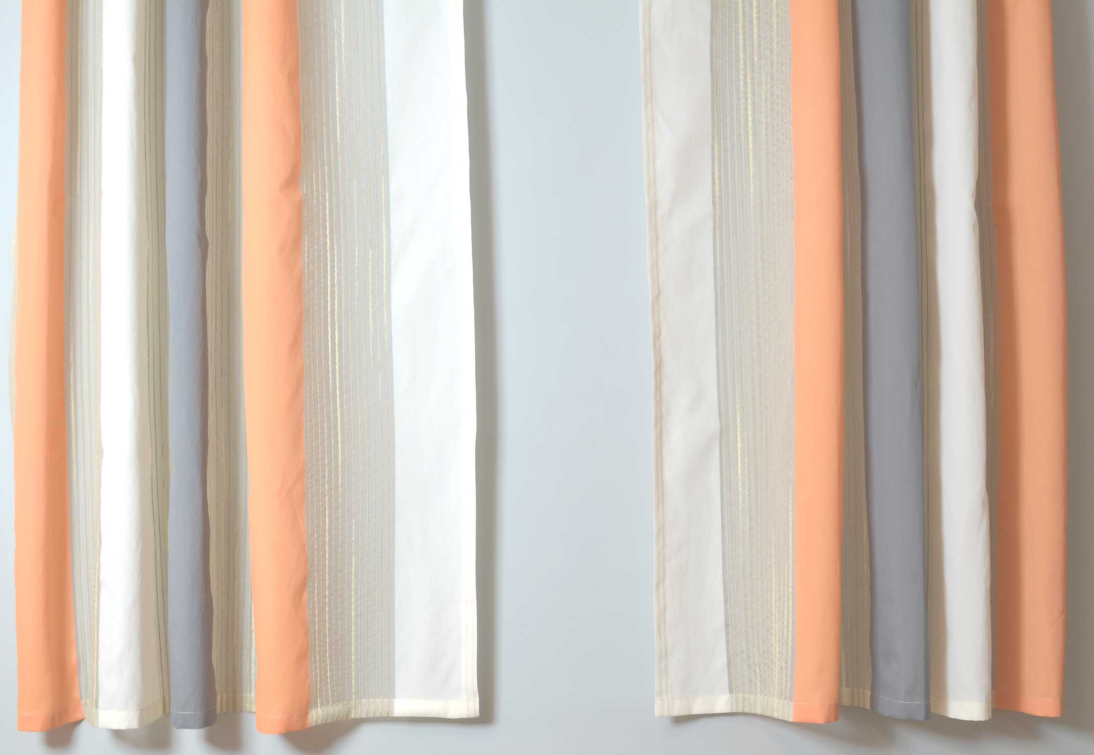 2 Dekoschals Seitenschal orange-weiss-grau 50 x 1,42 m (BxH)