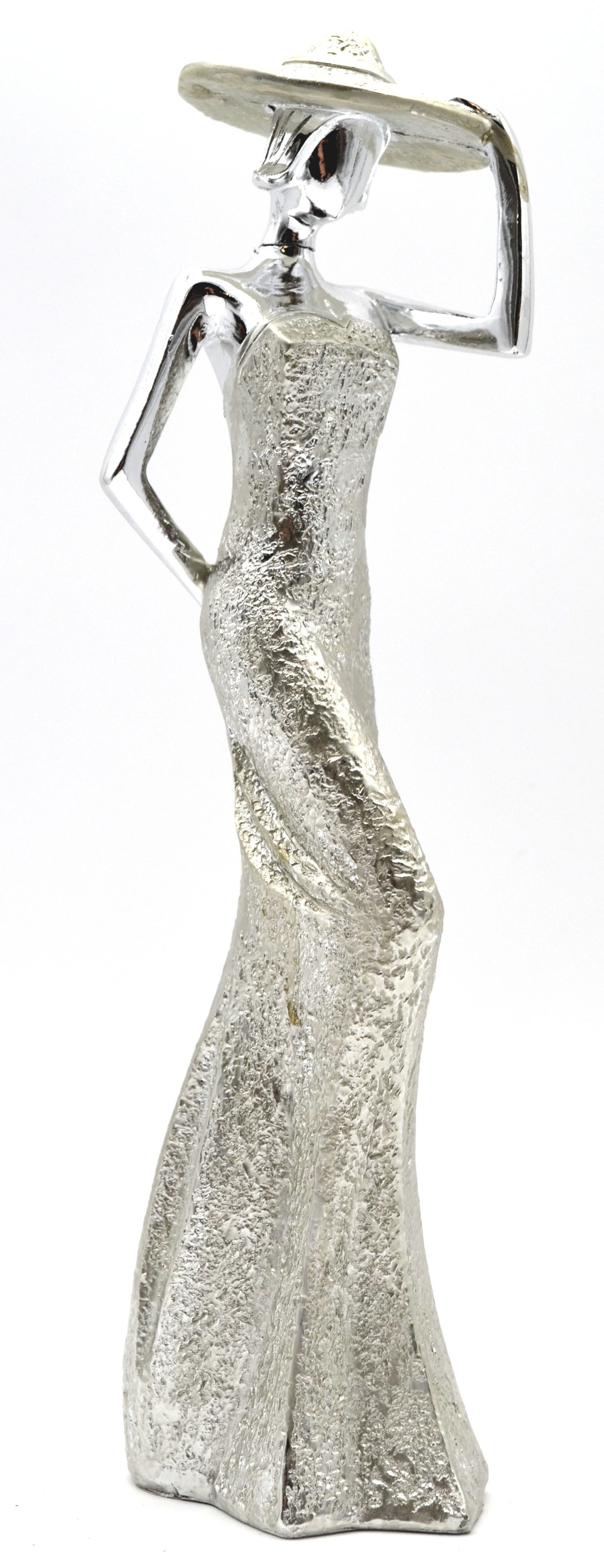 1 Poly Lady Diva linke Hand am Hut silber glänzend ca.29x8 cm 