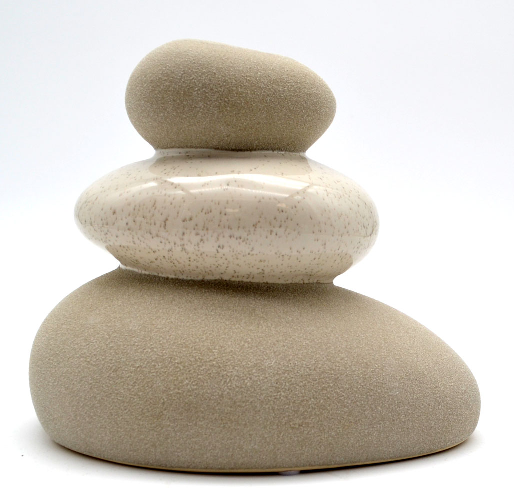 Keramik-Vase Steindaube "Stones" 15,5x18x13 cm graubraun