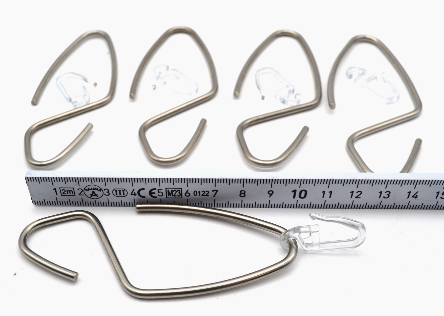 5 Stück Designerhaken für Stangen 10 mm edelstahl mit Faltenhaken