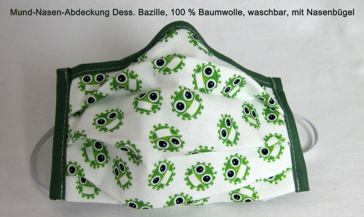 Mund-Nasen-Abdeckung Bazille ca.17x10 cm mit Gummi