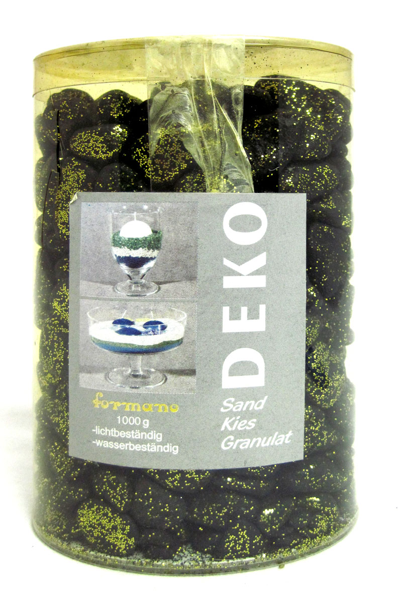 Deko-Material Granulat Sand Kies Schwarz-Gold , 1000g Box II. Wahl