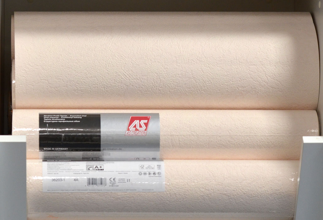 Struktur-Profil-Tapete 36203-1 Uni hell apricot 10,05mx0,53m