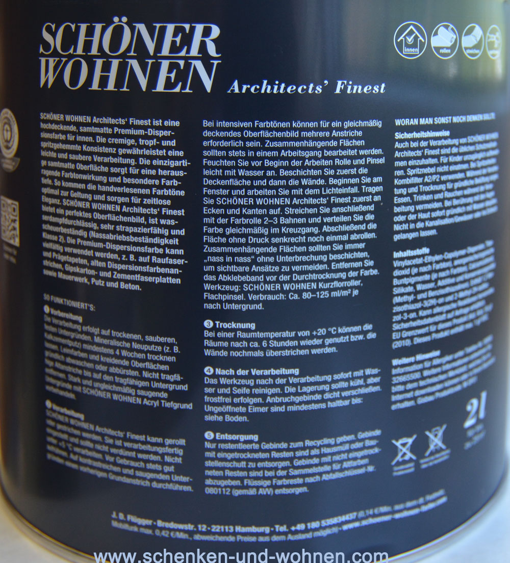 Architects Finest Brera 2,0 l samtmatt Schöner Wohnen