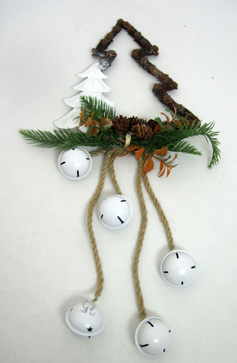 Holzhänger Tannenbaum mit Glocken mehrfarbig ca. 50 cm