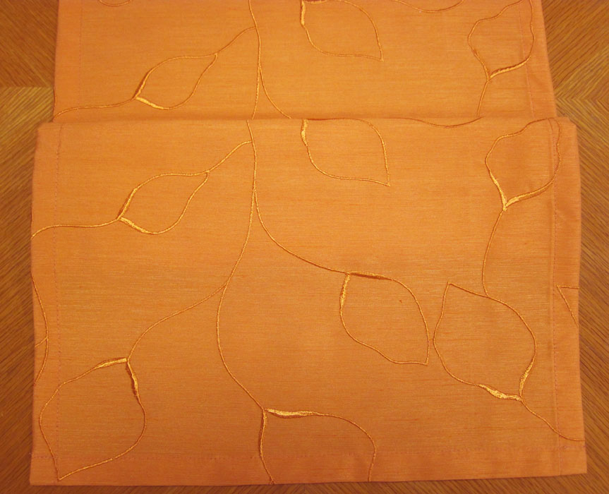 Tischläufer Orange Blättermotiv gestickt, ca. 80 x 35cm L/B