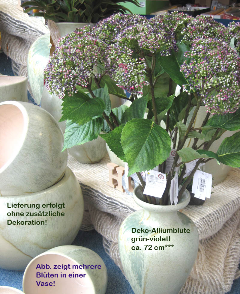 1 Deko-Blume Allium grün-violett, ca. 72 cm