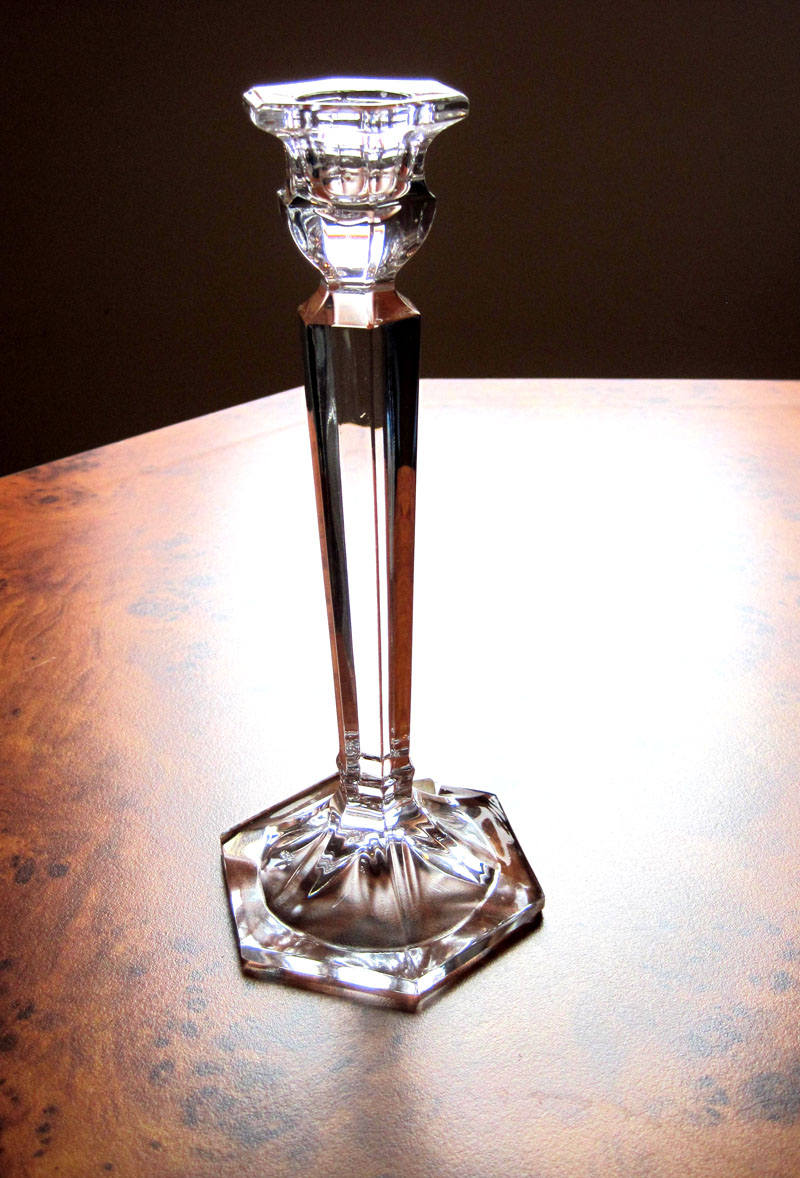1 Deko-Kerzenhalter aus Glas für Stabkerzen ca. 21cm hoch