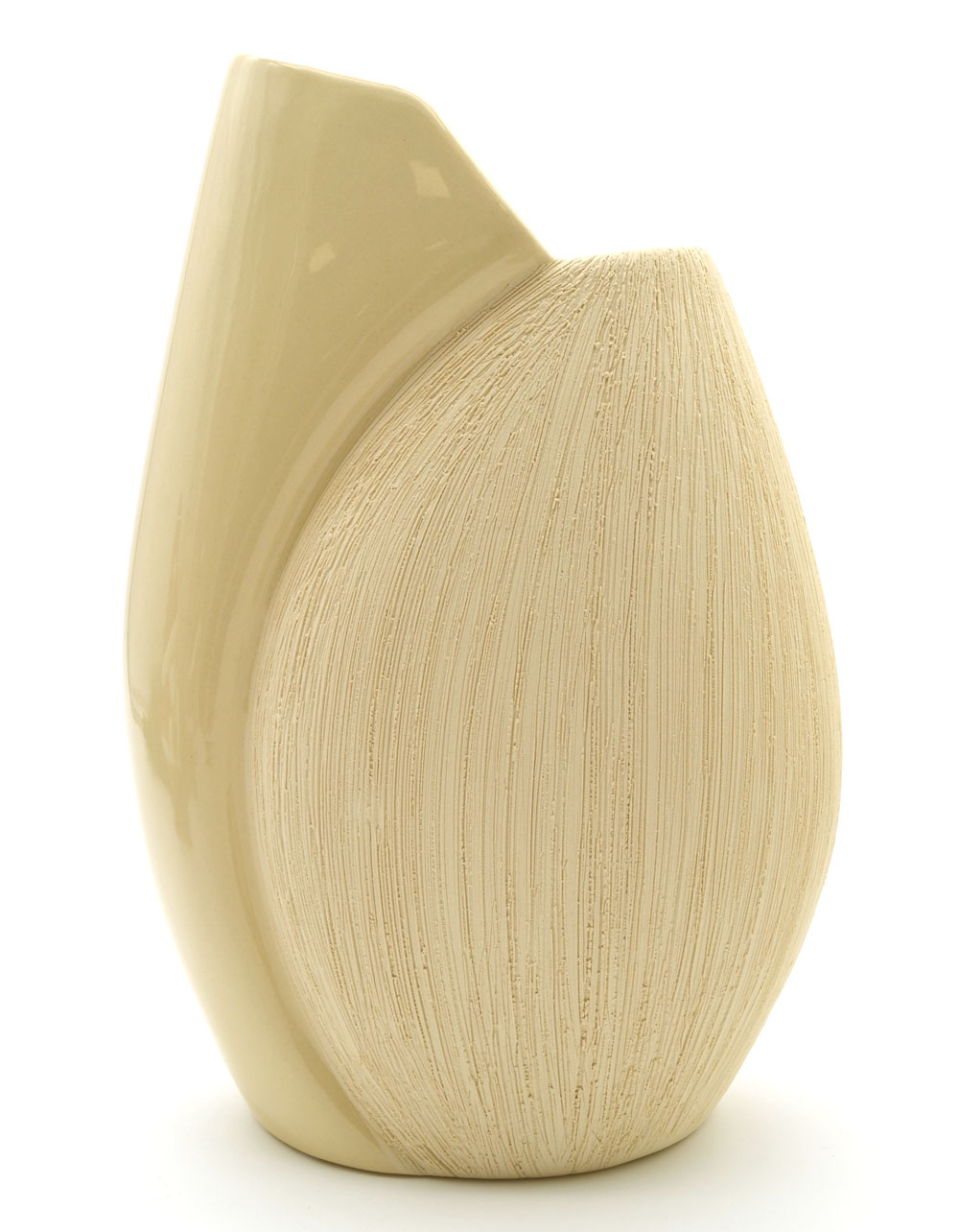 Keramik Vase sandgelb glasiert-matt 26x17x11 cm (HxBxT) Keramik Vase sandgelb glasiert-matt 26x17x11 cm (HxBxT)