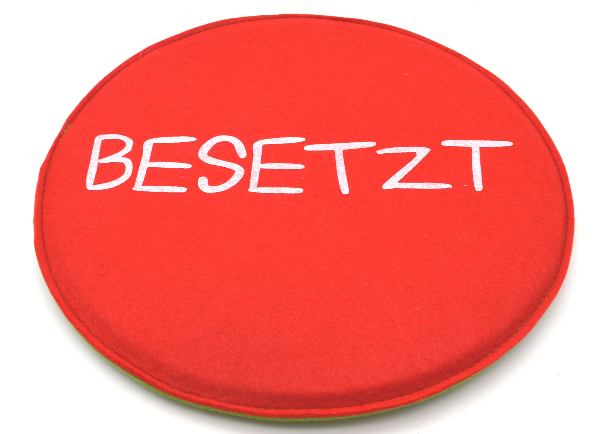 Stuhlkissen AVARO rund Ø 35 cm – Frei/Besetzt – grün/rot | Made in Germany
