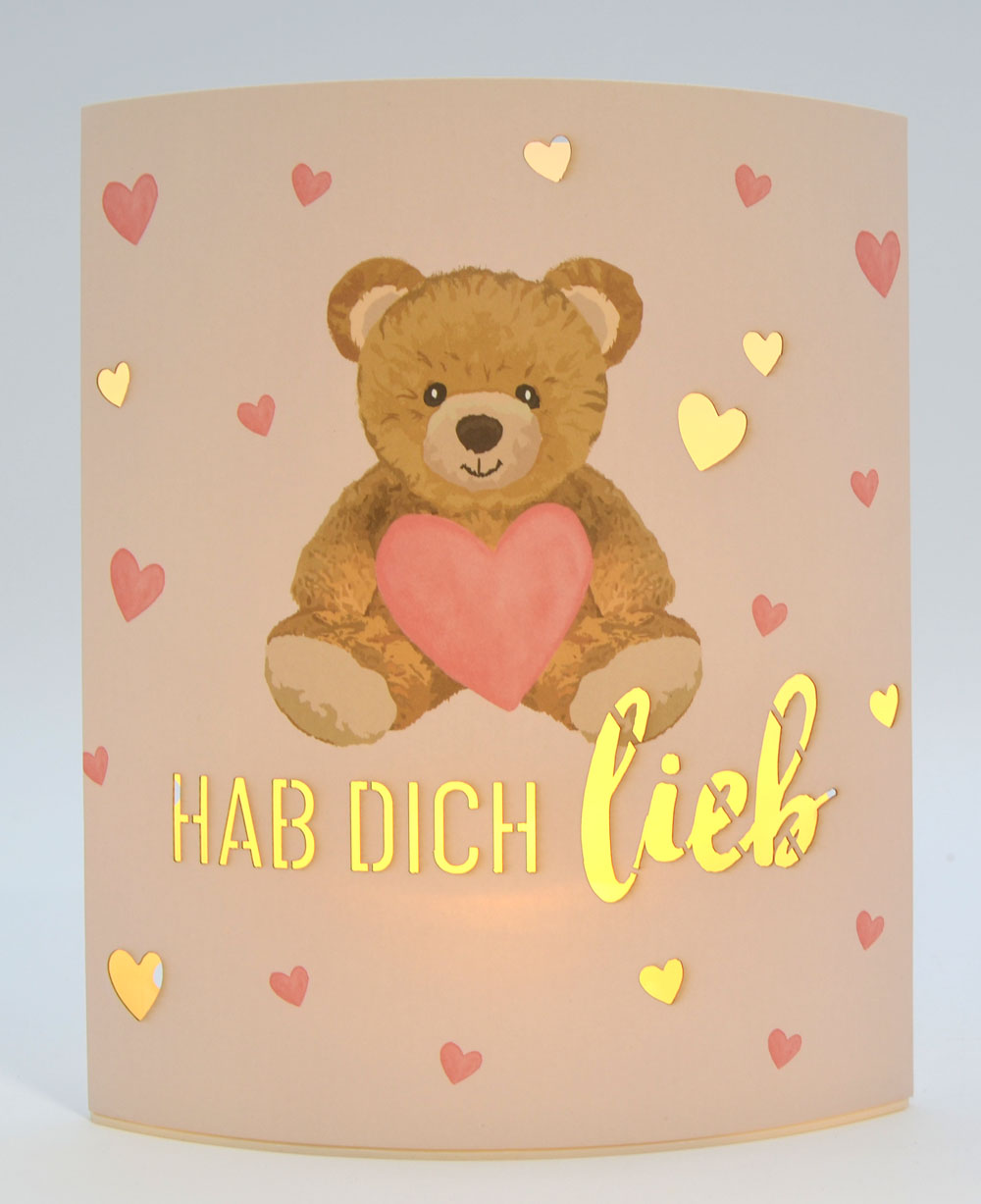 LED-Laterne Poesielicht Teddy zum Stehen oder Hängen mit Timer 16x13,x5 cm