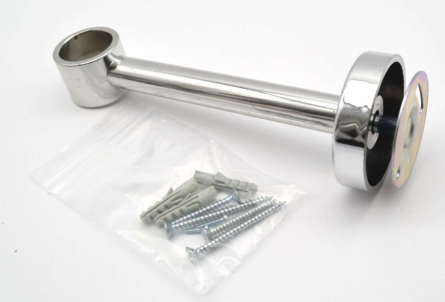 1 Wandträger geschlossen für Stil Ø 28 mm Kunststoff chrom WA 16,5 cm