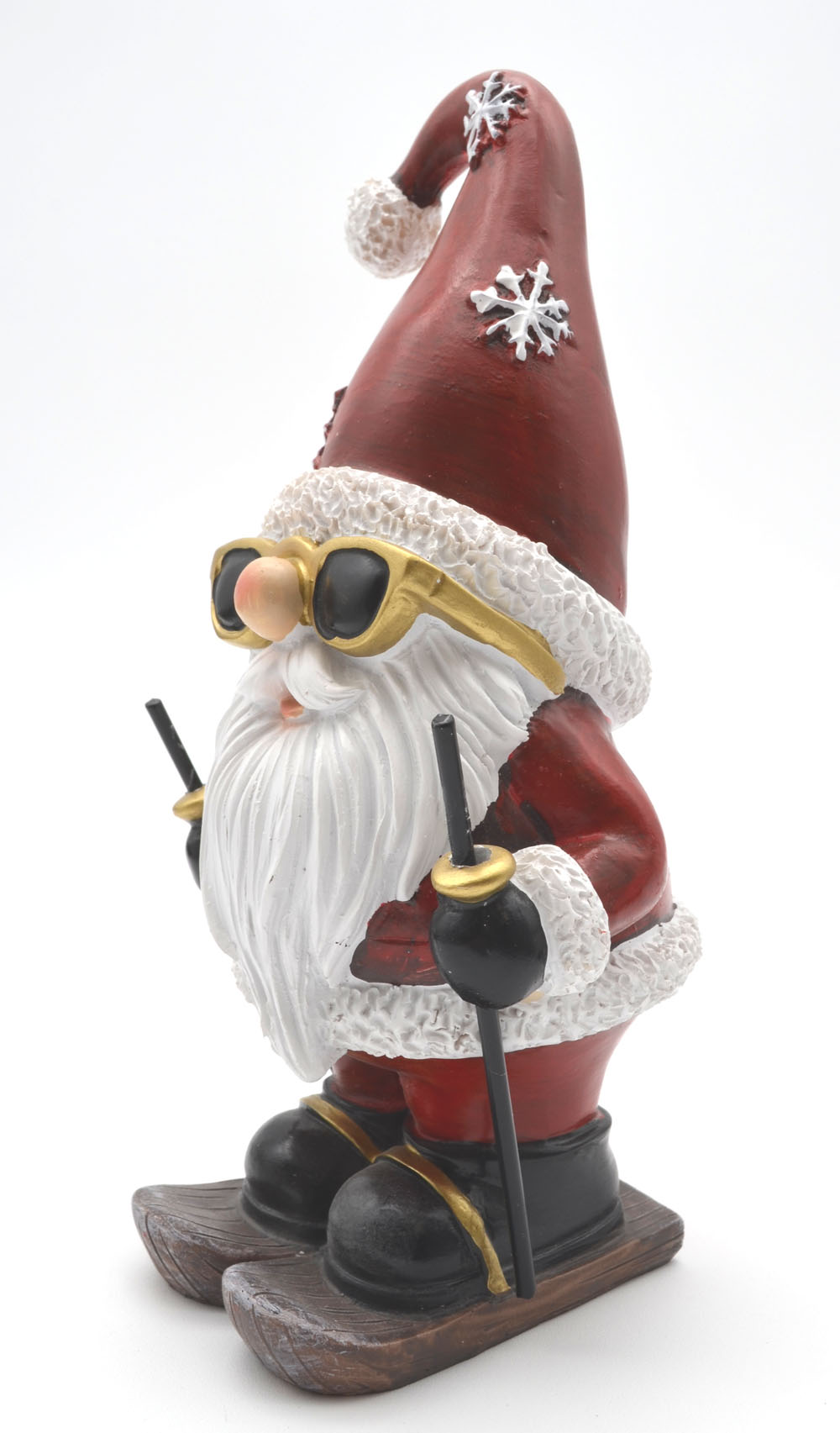 Weihnachtsmann mit Ski und Sonnenbrille 19x9x9 cm (HxBxT)