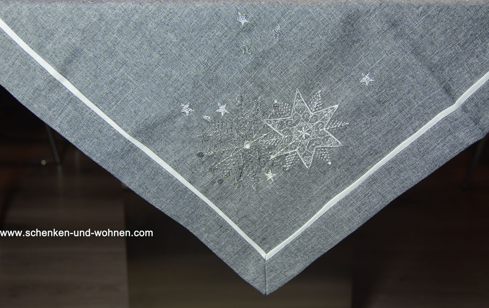 22998_muster Tischläufer 30 x 75 cm Schneekristall grau