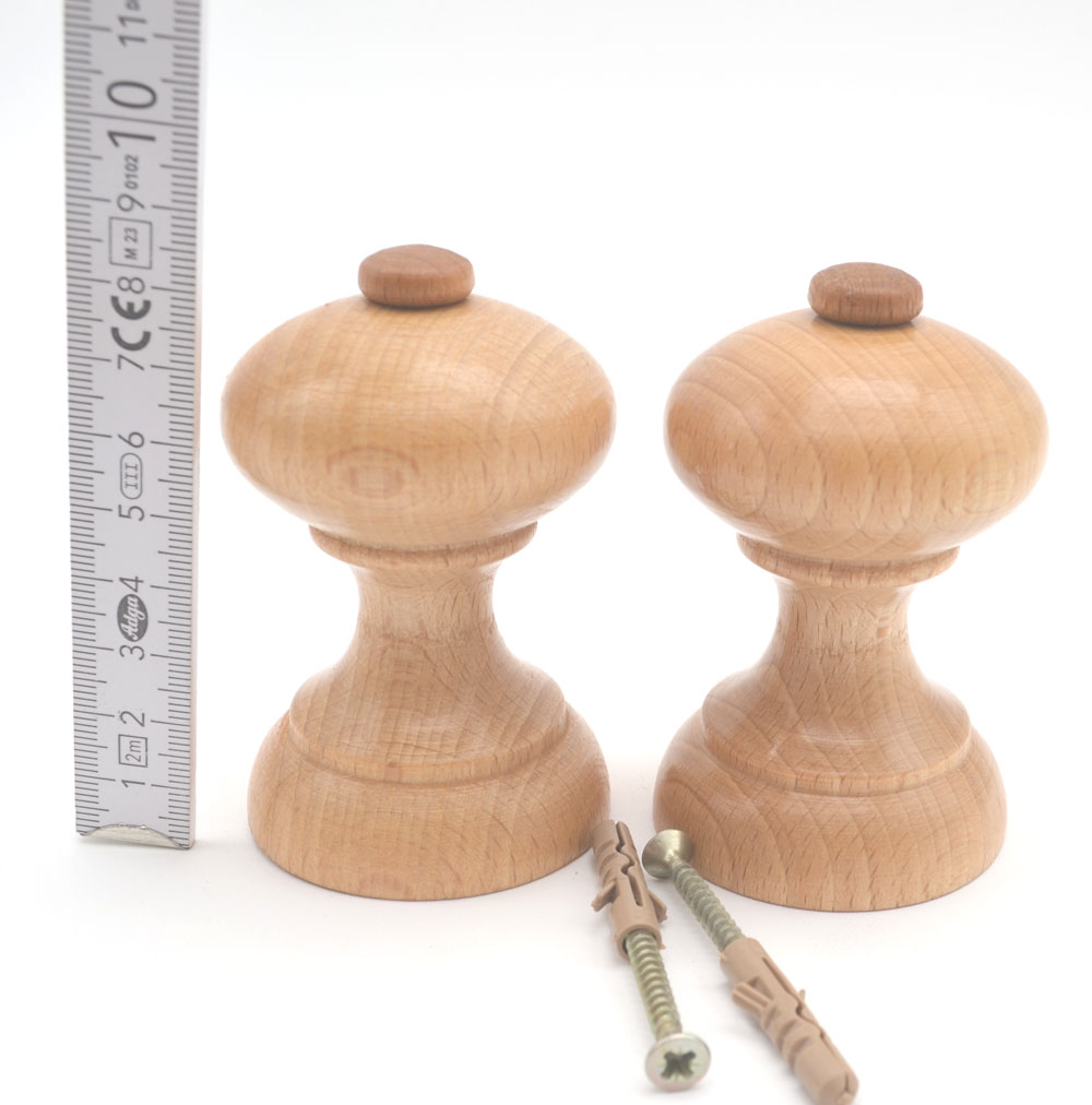2 Raffhalter Holz Naturfarben ca.8,5 cm