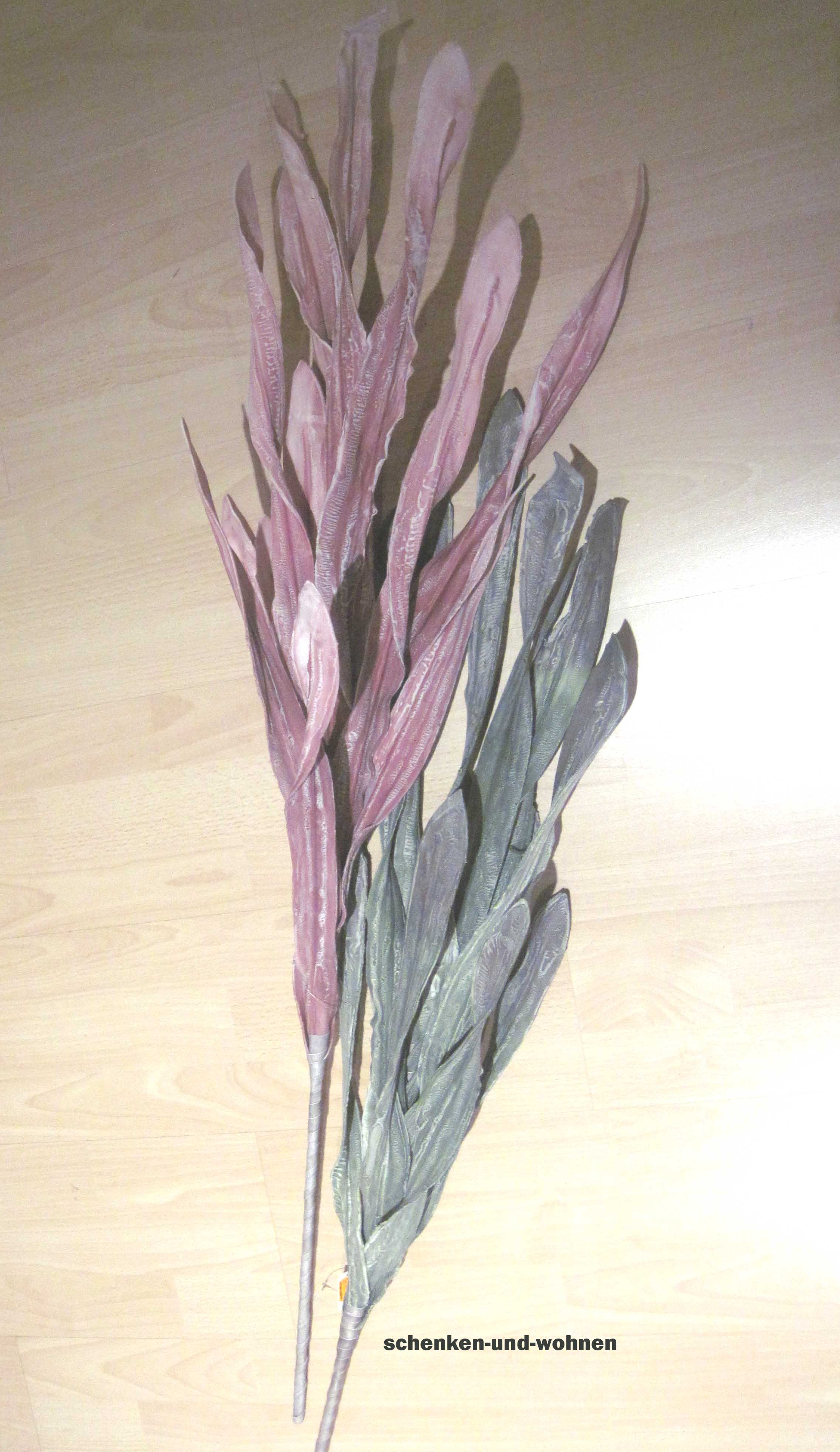 1 Kunstblume - Blätterzweig geschäumt - Rosenholz ca. 110 cm