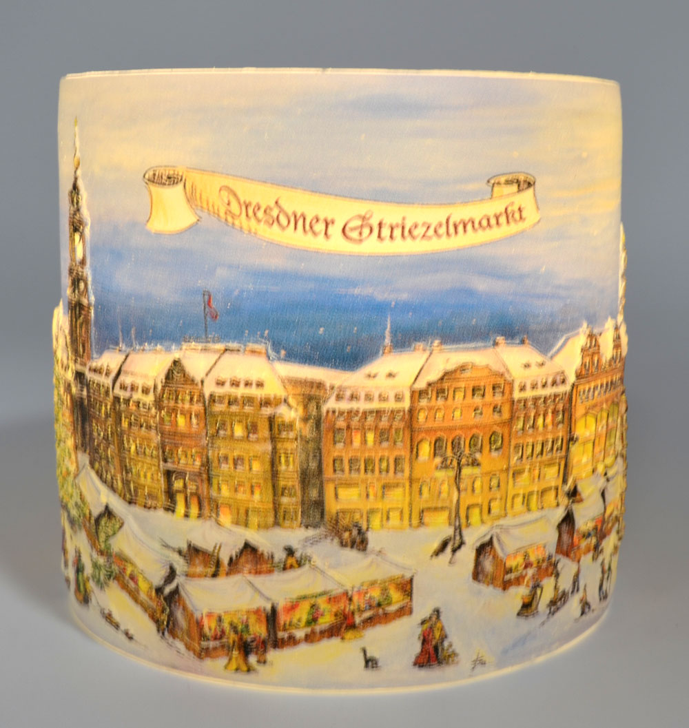 Lampionkerze Striezelmarkt 10x10 cm (HxD) 