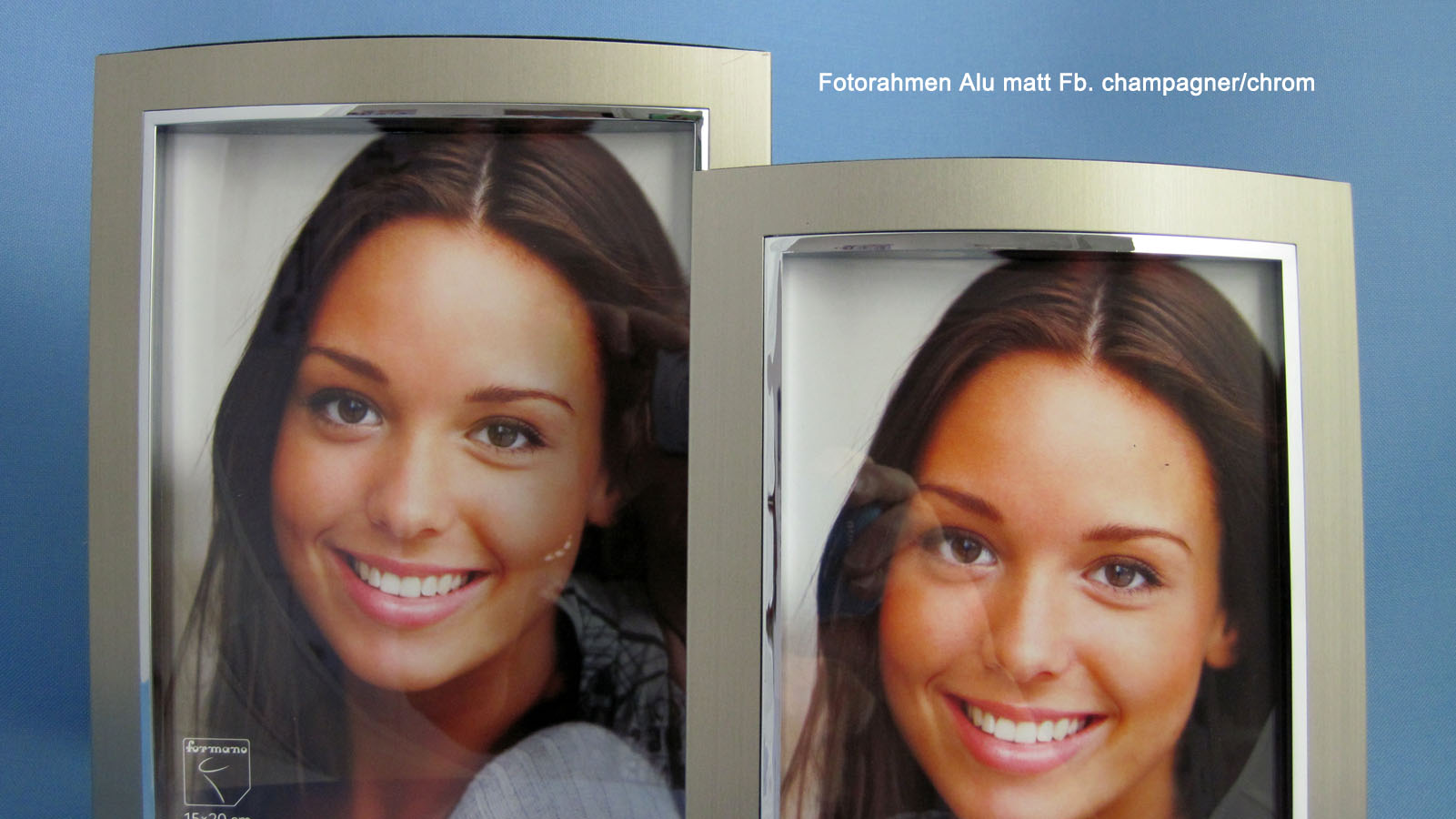 Fotorahmen Bilderrahmen Alu für Fotos ca.13x18 cm champagner-chrom
