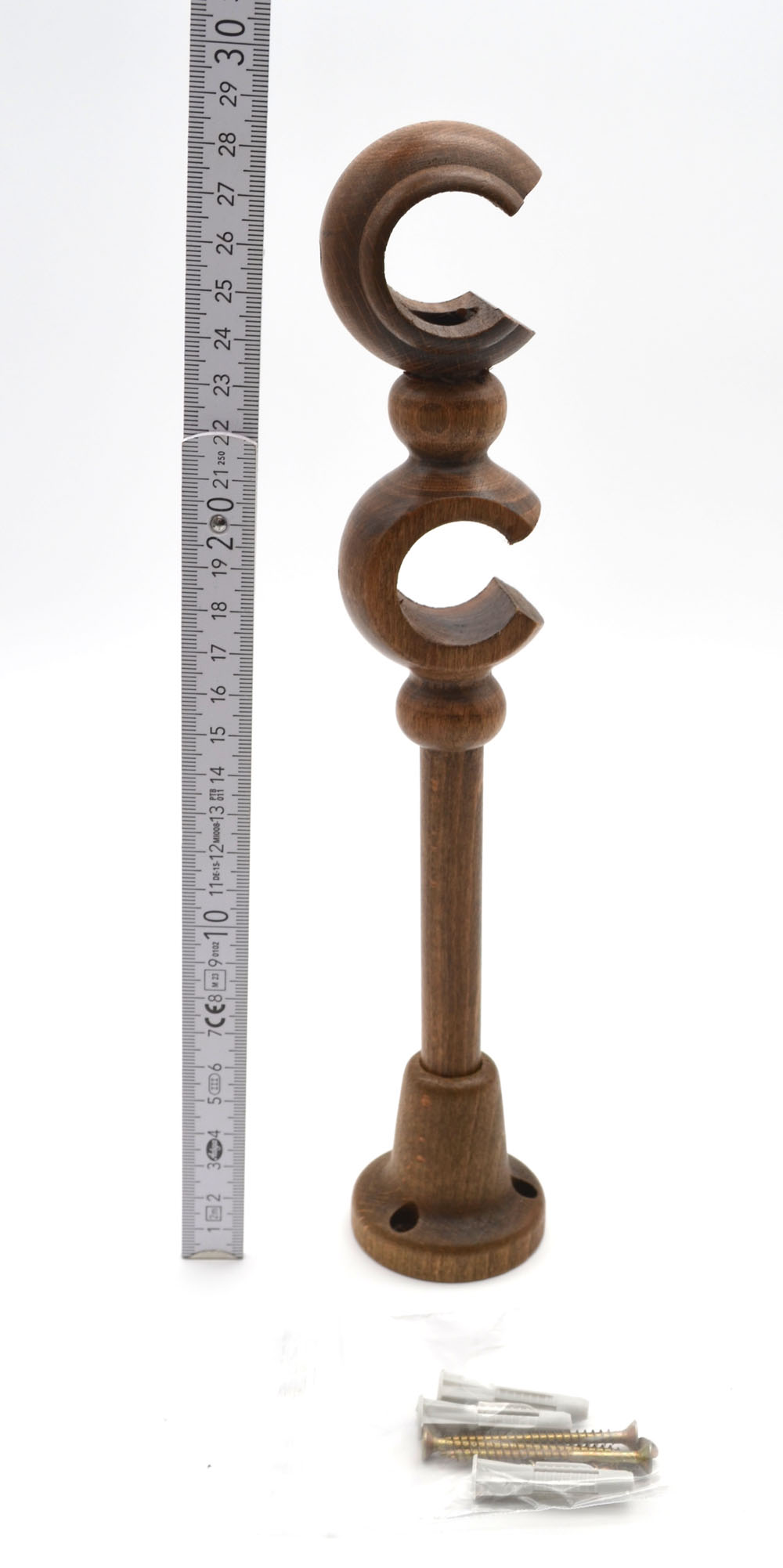 Innenlauf-Wandträger Holz kürzbar Eiche rustikal für Stil 28 WA: 19/26 cm