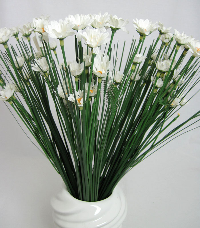 1 Gänseblümchen-Strauß künstlich Grün-Weiß ca. 49 cm