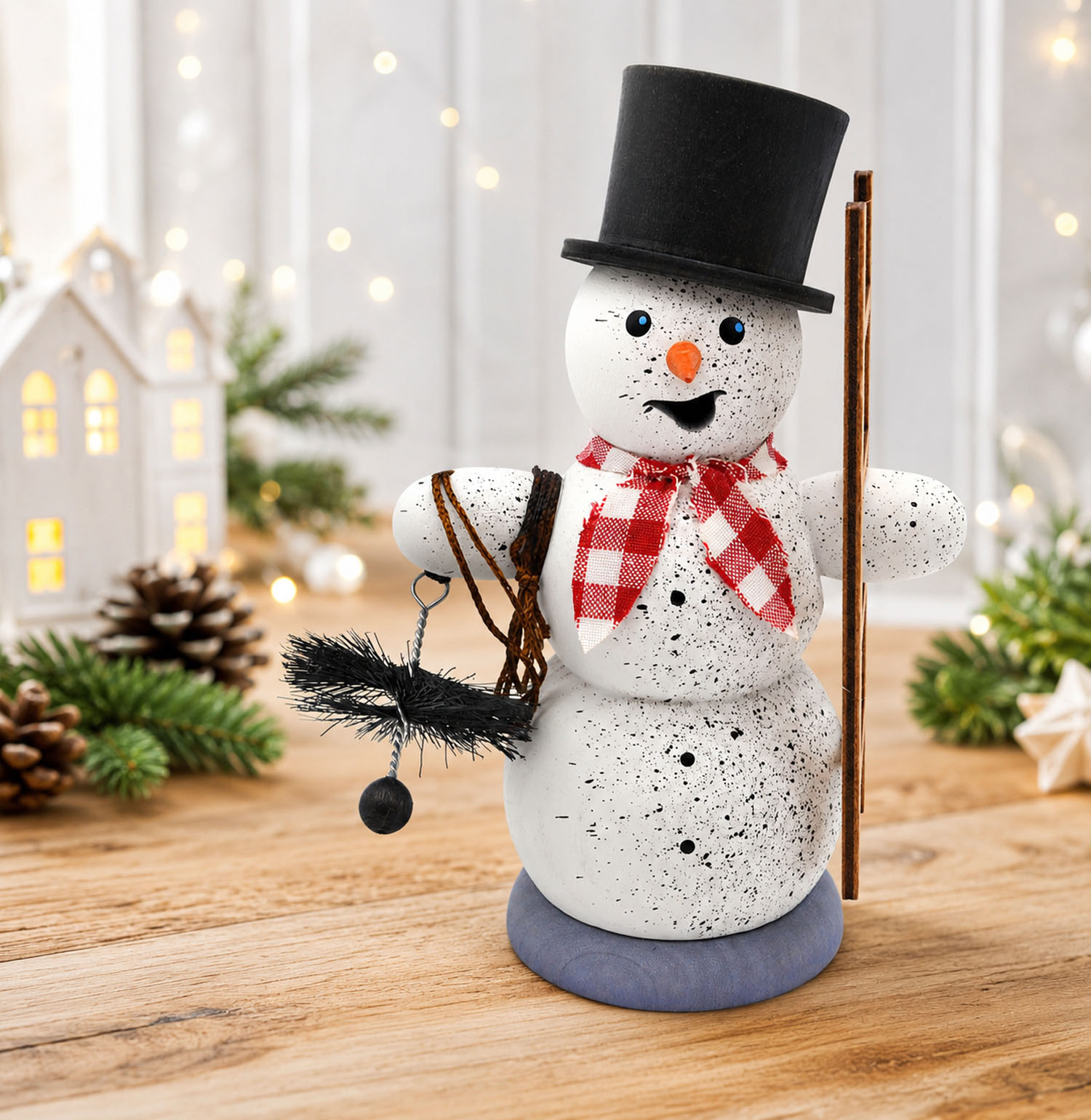 Schneemann Schornsteinfeger Rauchfigur ca. 13 cm 
