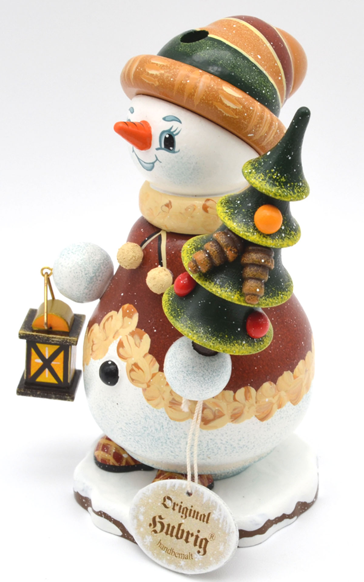 Hubrig Räucherwichtel „Schneeweihnacht“ 14 cm – handbemalte Holzkunst 