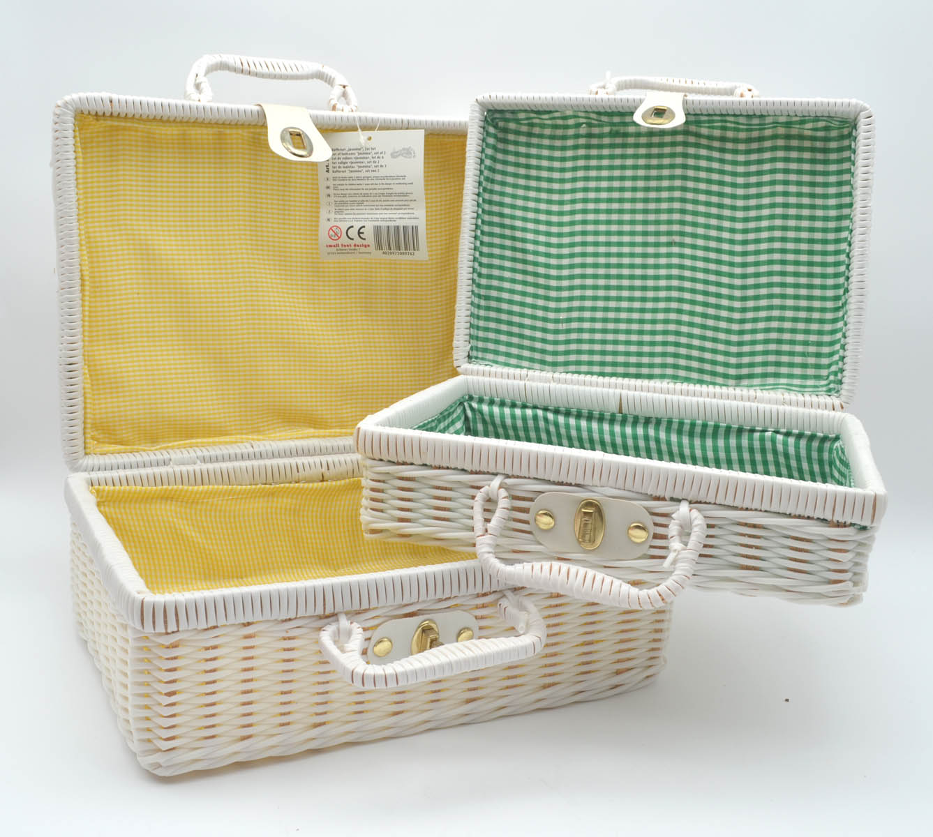 Kofferset 2teilig Jasmina Kunststoff weiß 30x23x14 und 25x19x10 (BxTxH)