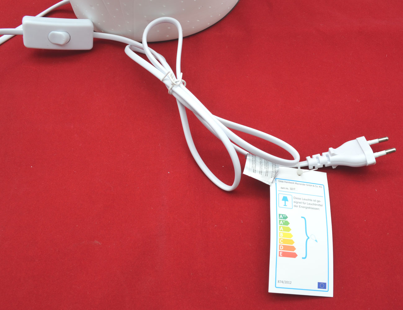 Porzellan-Lampe Ellipse "Der schönste Weg" weiß ca.20,5 x 17 x 10 cm (H/B/T)  Porzellan-Lampe Ellipse "Der schönste Weg" weiß ca.20,5 x 17 x 10 cm (H/B/T)