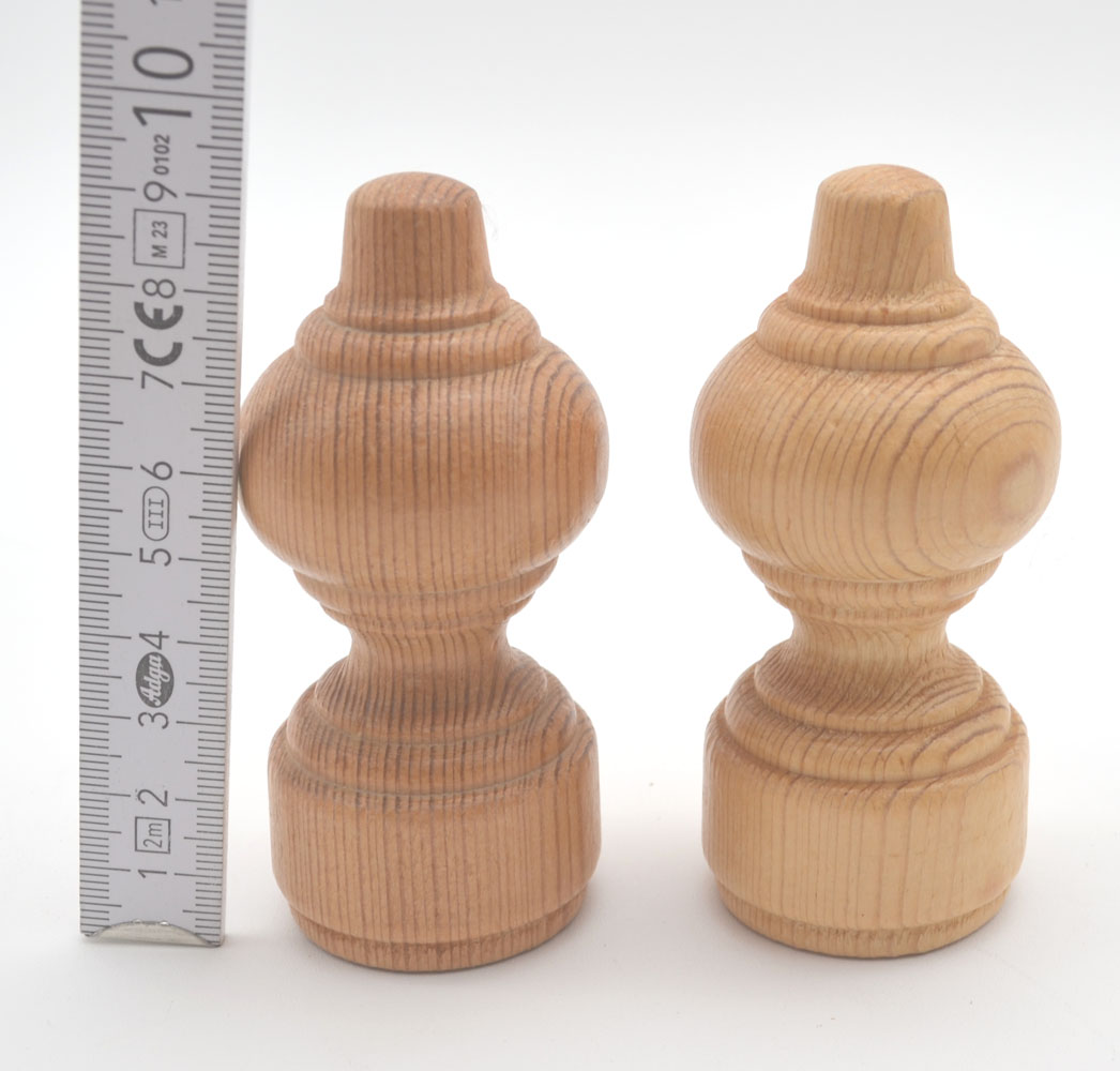 2 Endstücke Holz Kiefer ca. 9 cm
